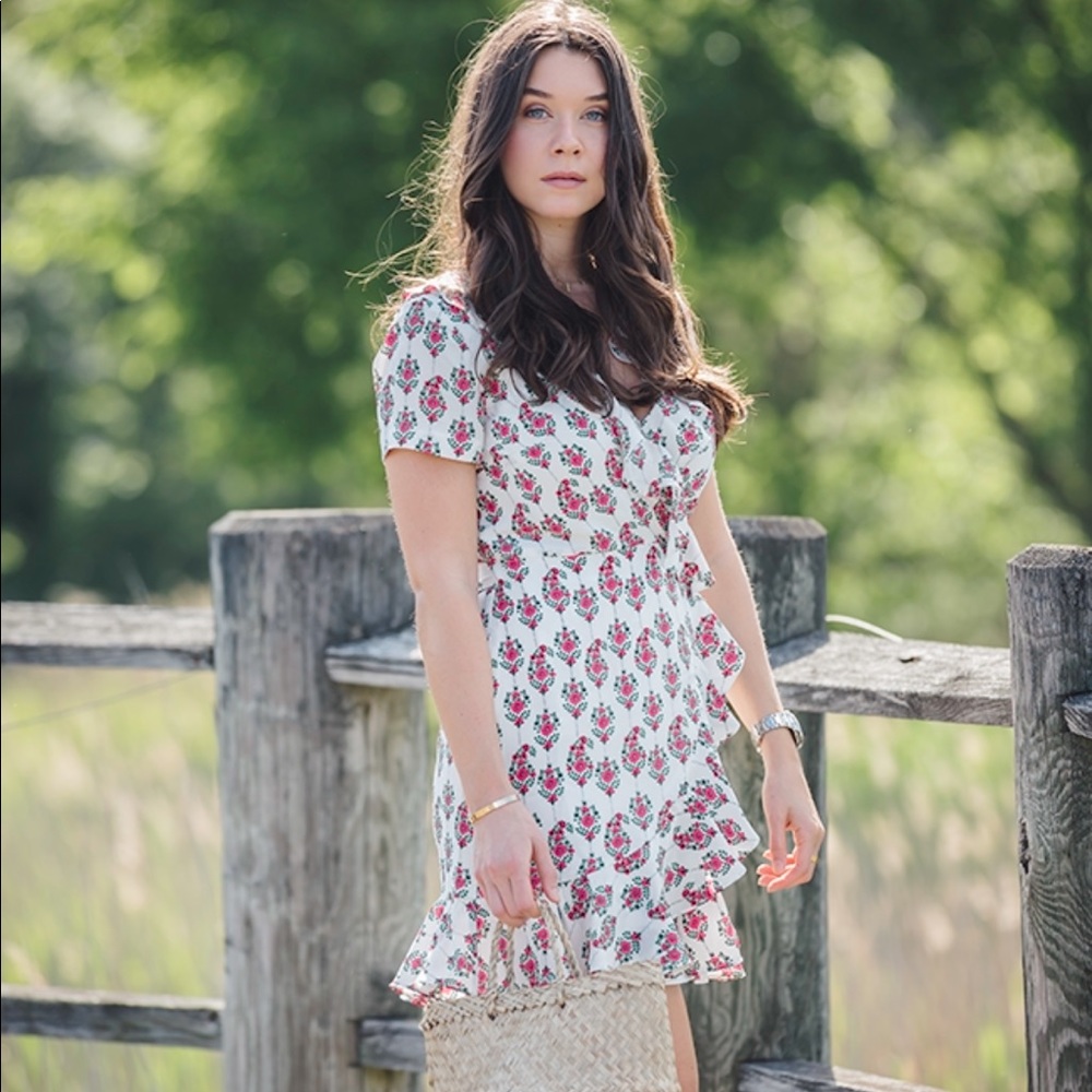 Club Monaco floral wrap dress